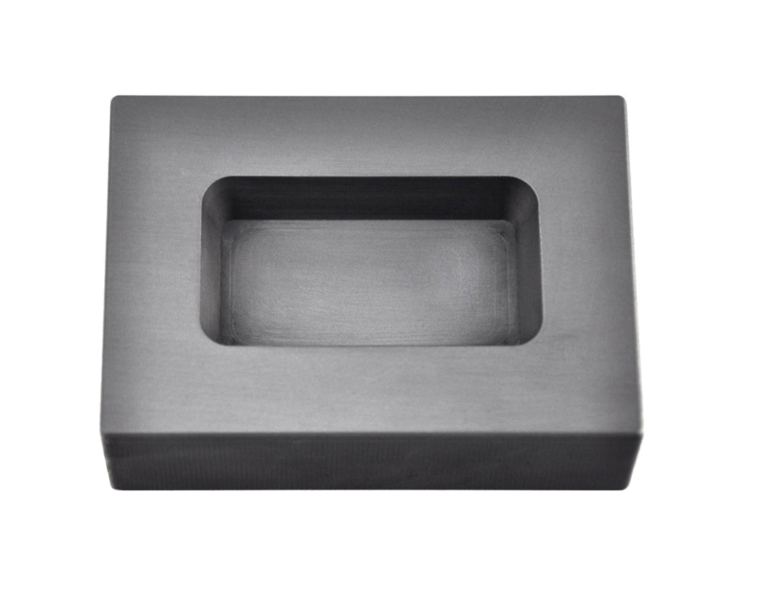 10 Troy Ounce Gold rectangular graphite ingot mold with smooth cavity and tapered sides for easy gold casting