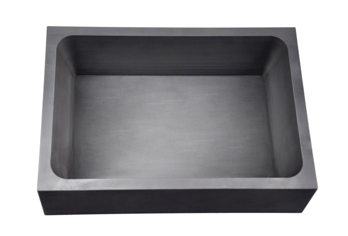 1000 troy ounce gold rectangular graphite ingot mold with smooth cavity and durable heat-resistant design