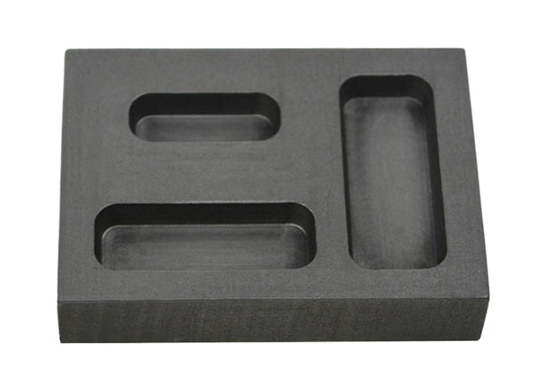 1/4-1/2-1 Troy Ounce Gold combo graphite ingot mold with three cavities for precise metal casting