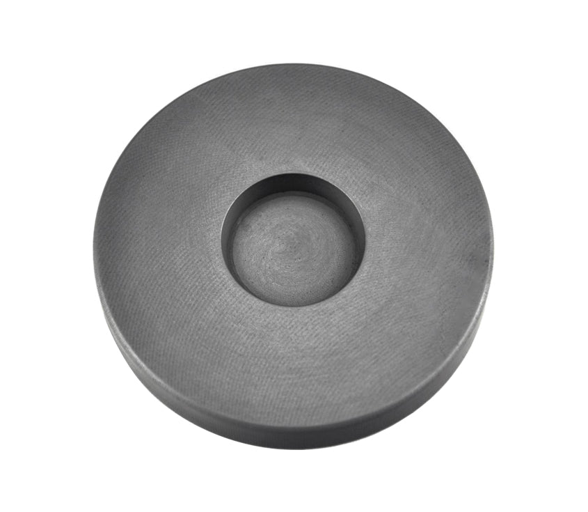 2 Troy Ounce Gold round coin graphite ingot mold with smooth cavity and tapered sides