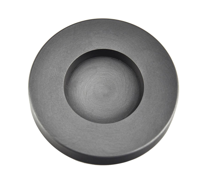 5 Troy Ounce Gold Round Coin Graphite Ingot Mold with smooth cavity and tapered sides