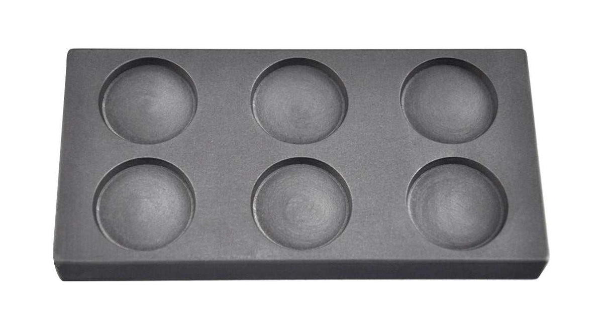 1 Troy Ounce Gold multi cavity round coin graphite ingot mold with six cavities