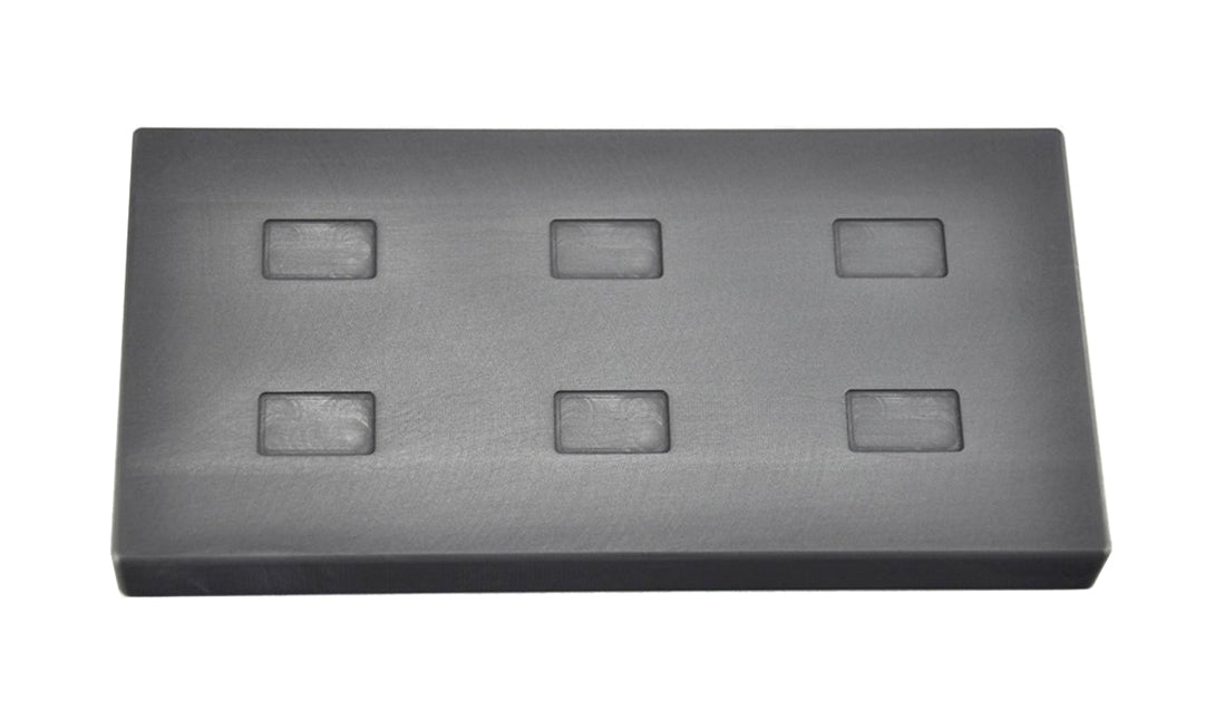 1 Gram multi cavity gold rectangular graphite ingot mold with six smooth cavities for casting small gold ingots