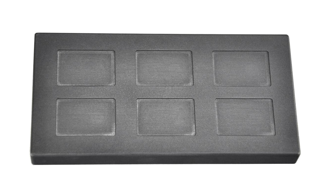 5 gram multi cavity gold rectangular graphite ingot mold with six cavities for casting ingots