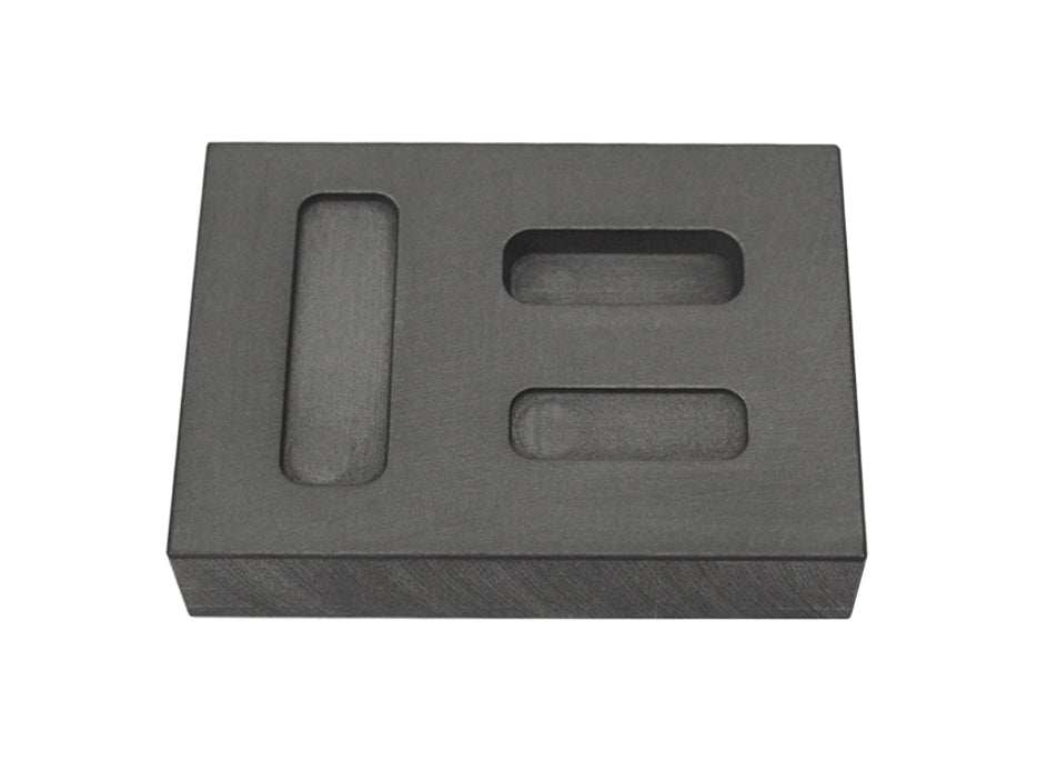 1-5-10 gram gold combo graphite ingot mold with three cavities for precise casting