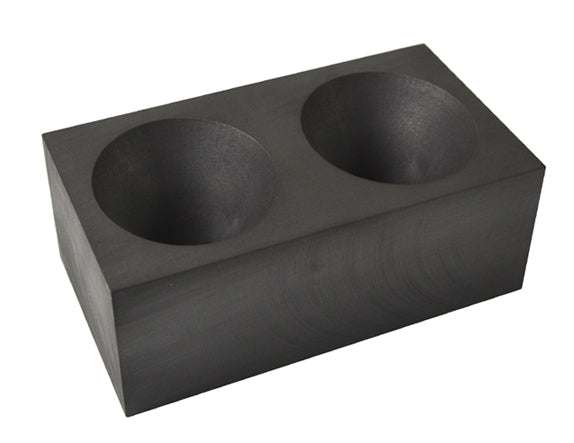 Double-cavity graphite gold conical cone mold 2x1.5 inch for metal assay and smelting