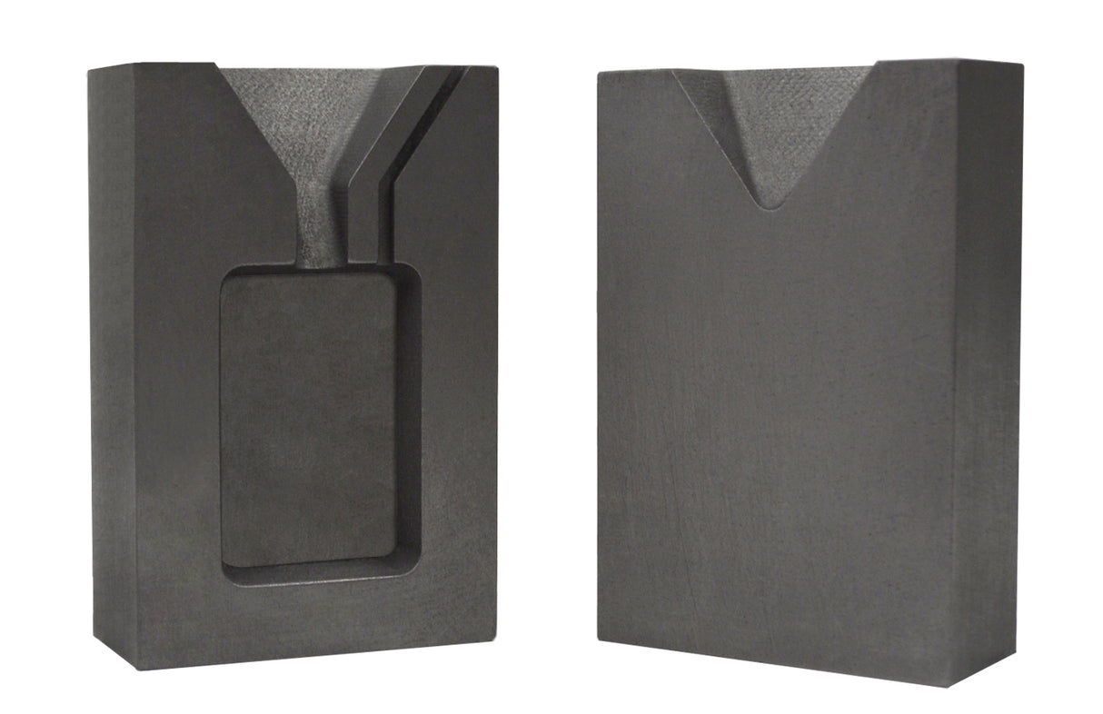 2 Troy Ounce Gold Rectangular Two Part Split Graphite Ingot Mold by PMC Supplies