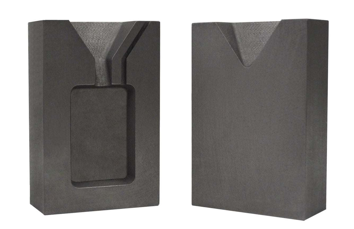 2 Troy Ounce Gold Rectangular Two Part Split Graphite Ingot Mold by PMC Supplies