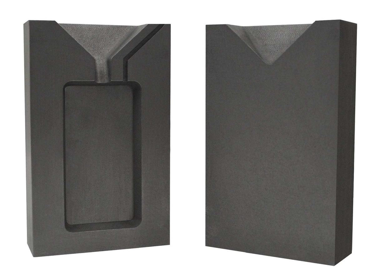 5 troy ounce gold rectangular two-part graphite ingot mold for precision casting