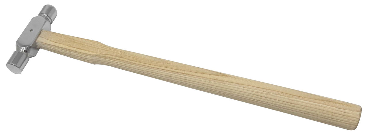 2 oz Ball Pein Hammer with double-sided domed steel head and hardwood handle for jewelry and metalwork