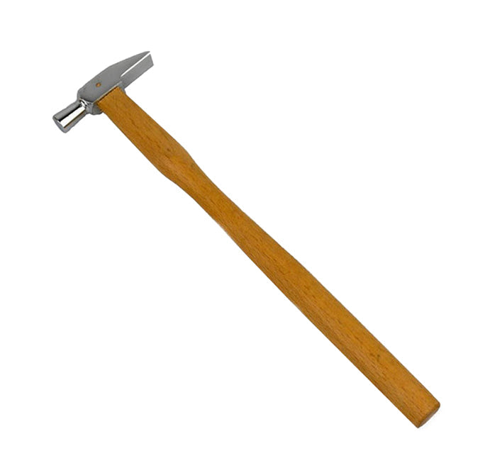 9-1/2-inch French Style Watch Making Hammer with polished steel head and hardwood handle for delicate watchmaking tasks