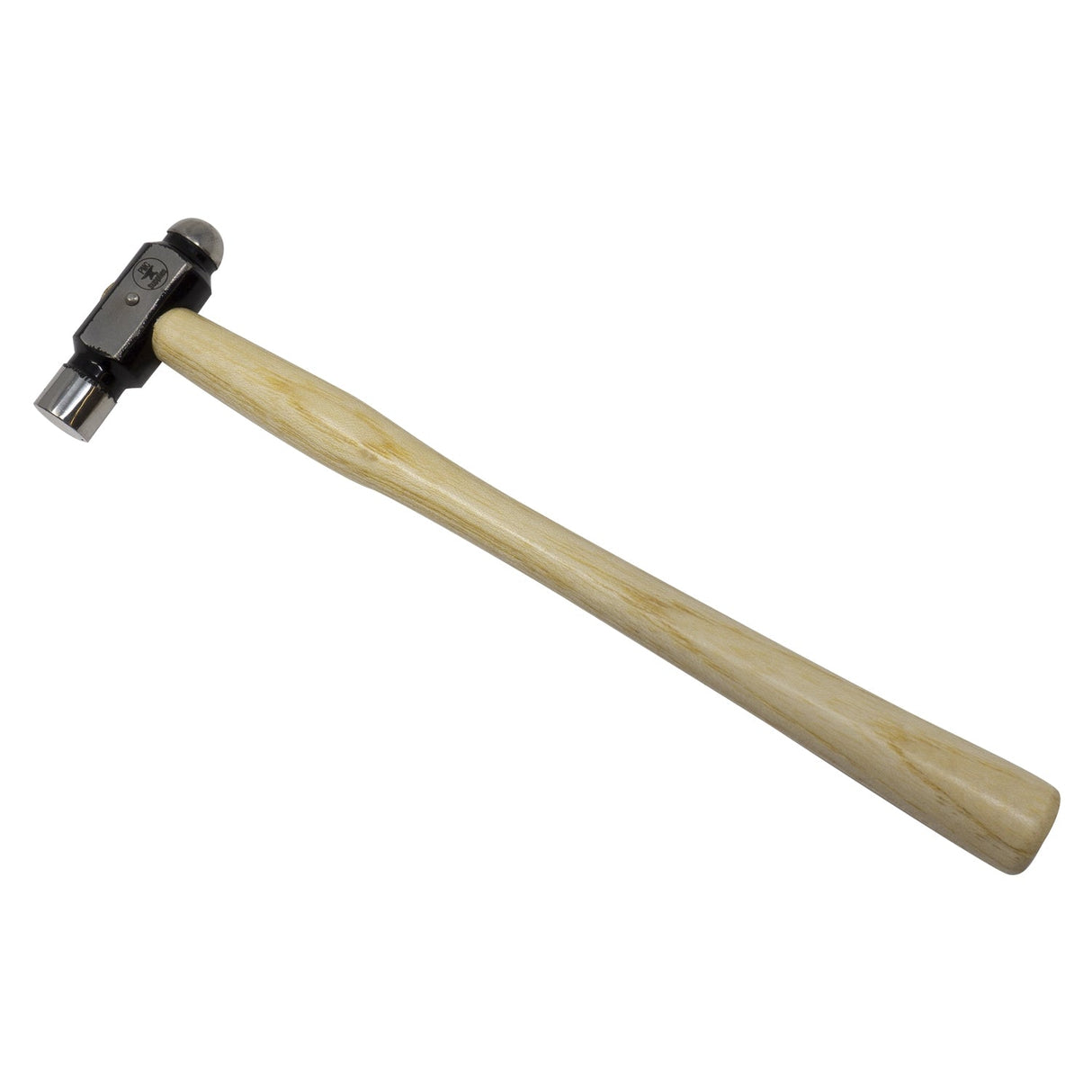 2 oz ball peen hammer with 1/2 inch by 2-1/4 inch head and wooden handle for precise metalworking tasks