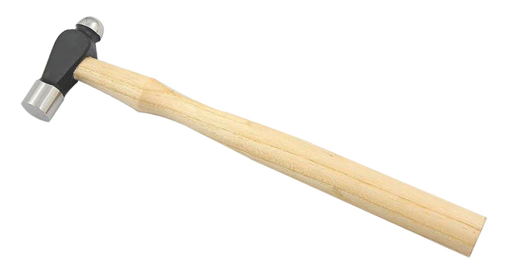 6 oz ball peen hammer with wooden handle and dual metal heads for metalworking and jewelry forming