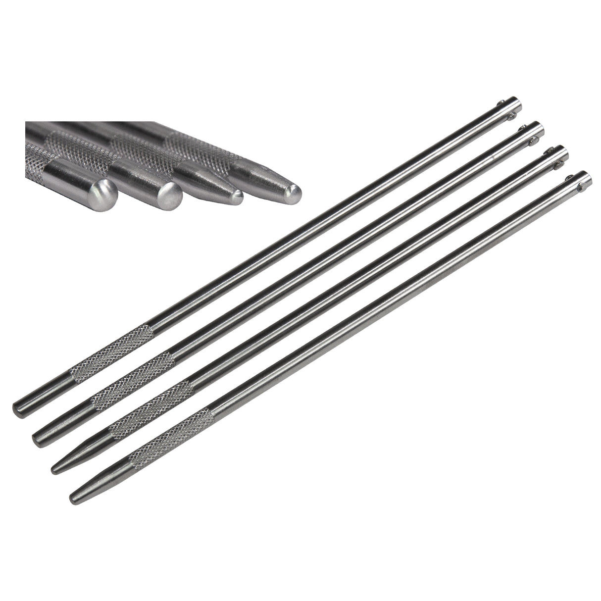 4-Piece Round Domed-End Punch Set 3 by PMC Supplies