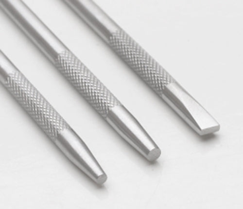 3-Piece Replacement Punch Set with knurled steel handles for precise metalworking tasks