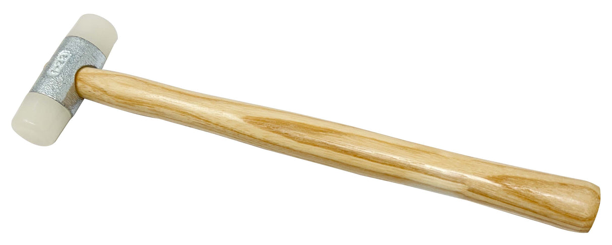 22 MM 7/8" Non-Marring Nylon Hammer with wooden handle and dual nylon faces for surface protection
