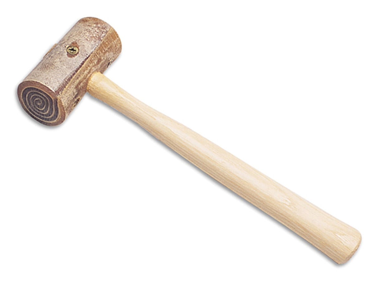 1-1/2 inch rawhide hammer mallet with wooden handle, non-marring face, 6 oz, made in USA