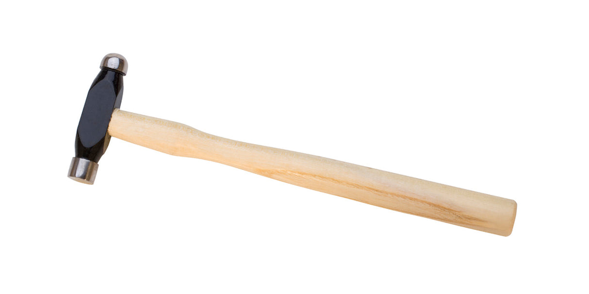 4 oz Ballpein hammer with drop-forged steel head and hardwood handle for metalworking tasks