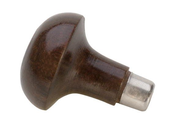1-1/2" x 1-1/4" Rosewood Graver Handle with half-head design and metal reinforcing collet for precise engraving control