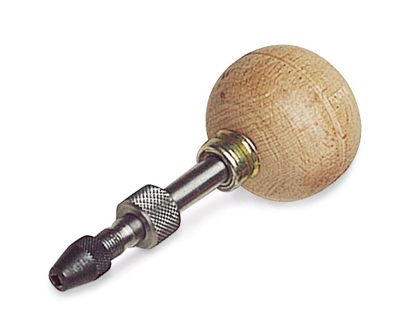 4-Inch Swivel Tool Handle with wooden grip and knurled collar for precise drilling and reaming tasks