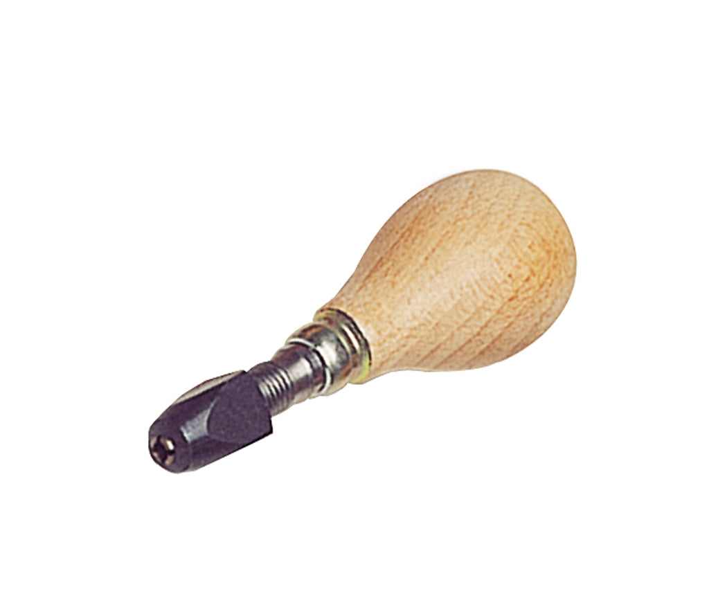 Adjustable tool handle vise with ergonomic hardwood grip and dual chucks for precision small tool holding