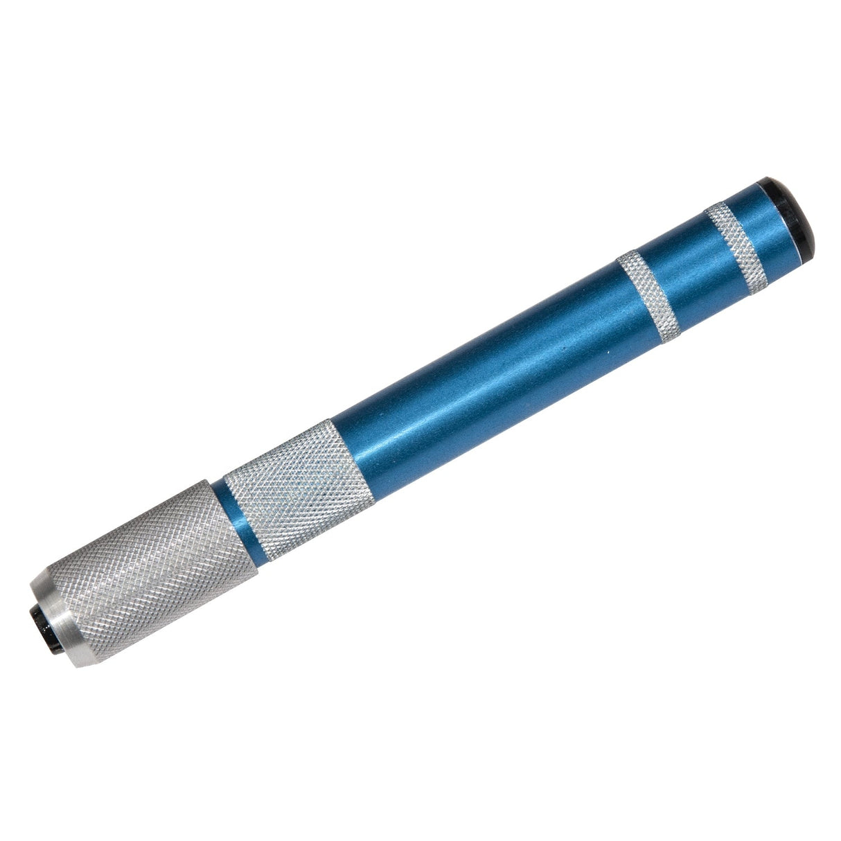Large Needle Handle File 7-3/4 inch with blue anodized aluminum knurled handle for precision metalworking