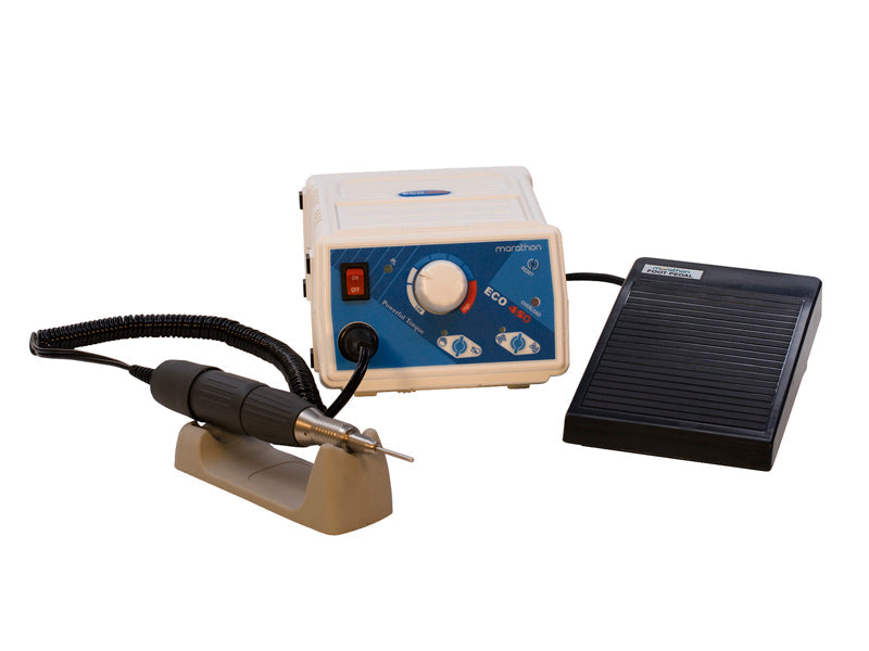 Eco 450 Micro-Motor System with variable speed control, foot pedal, and compact design for precise material removal and finishing tasks