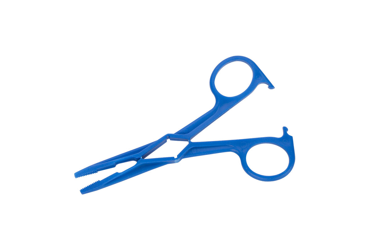 Blue 4-7 inch Plastistat Hemostats with serrated tips for precise gripping and corrosion resistance