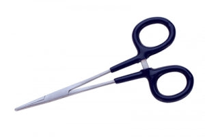 5-inch straight forceps with grip and serrated jaws for precise small part handling