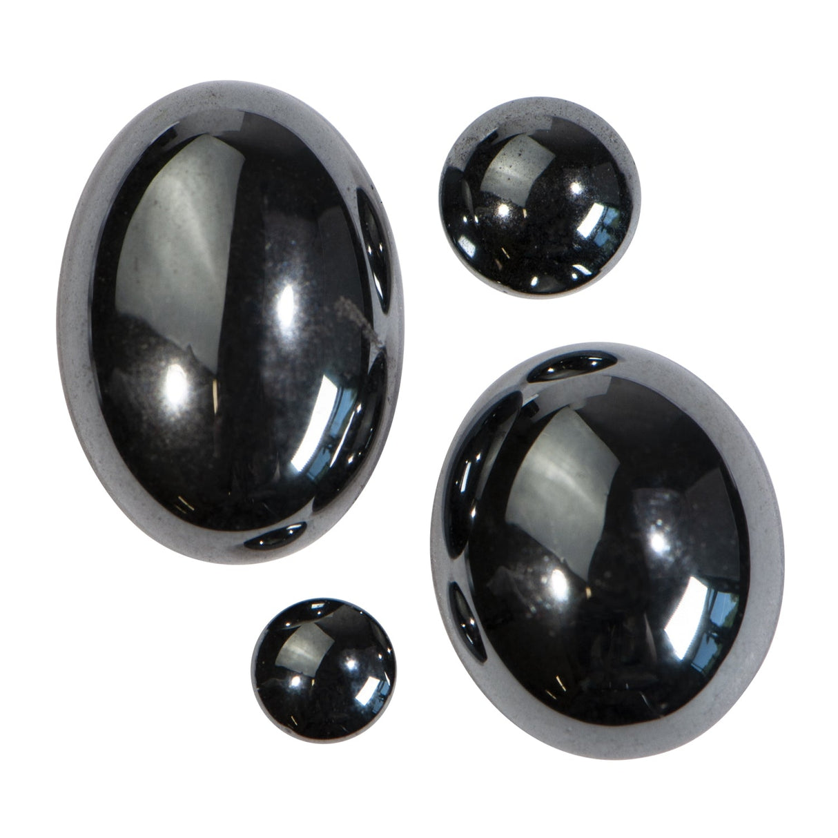 14x10mm polished hematite oval cabochon for jewelry making