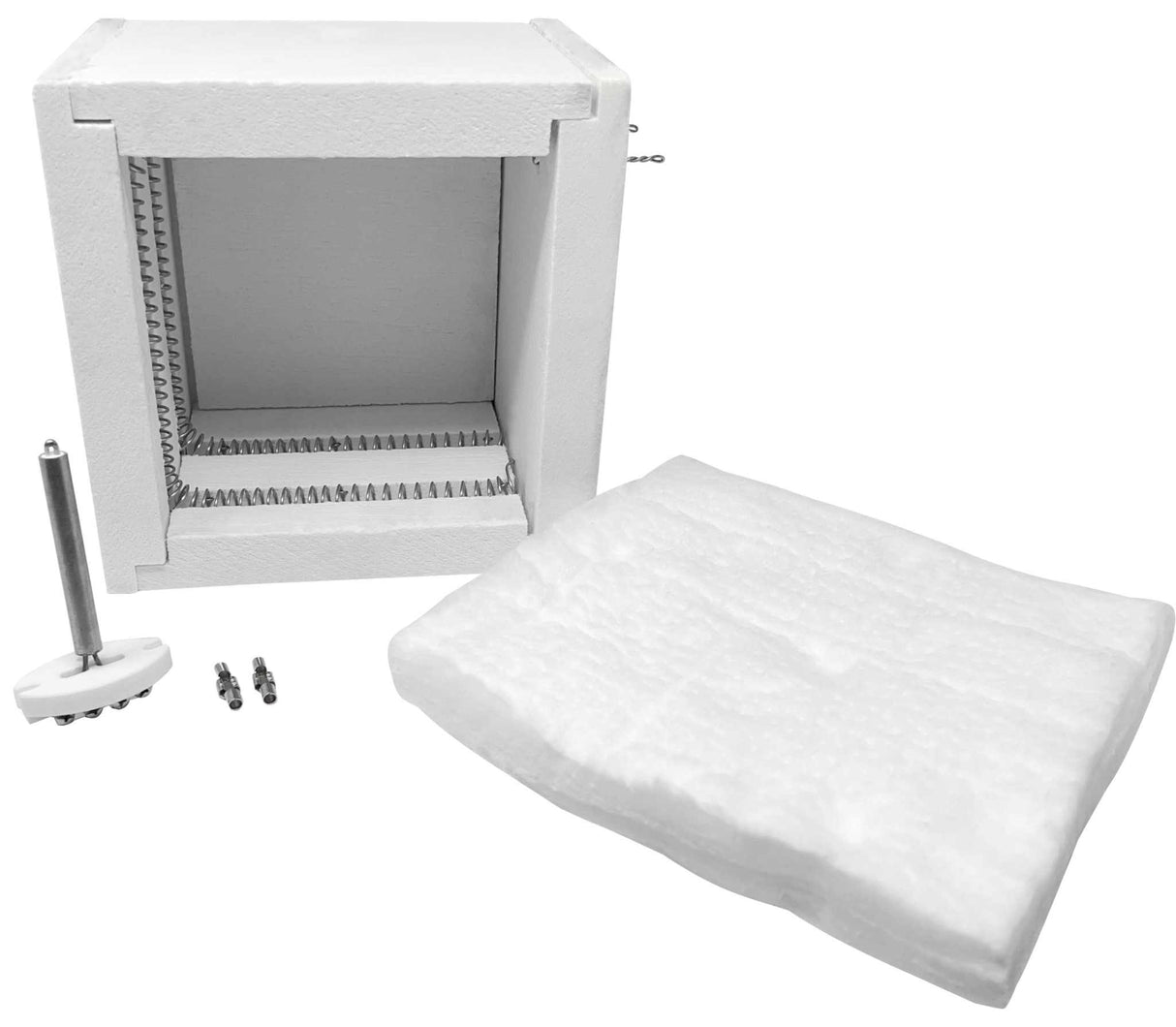 TableTop Hi-Temp Burnout Kiln Chamber Rebuild Kit with heat-resistant insulation and sensor fittings for tabletop kilns