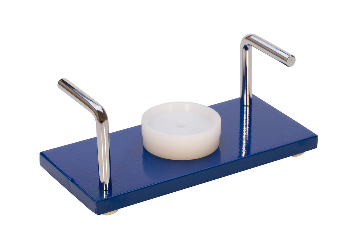 Blue watch strap holder with metal arms and nylon die for secure watch band repair