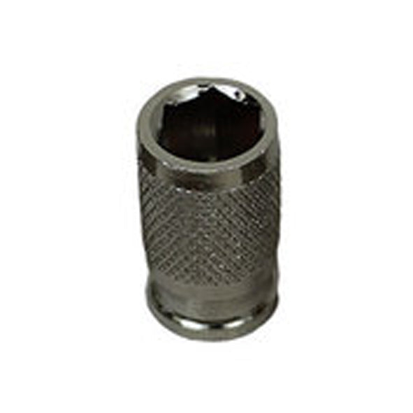Medium sized metal Martini Setting Holder with knurled grip for secure mounting of three-prong martini mountings in jewelry making and precision work
