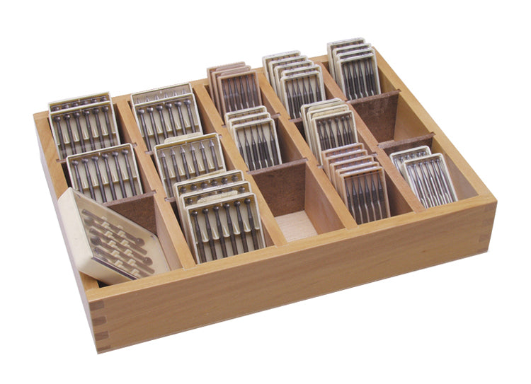 Handy Bur Box wooden organizer with removable dividers and upright compartments for bur storage