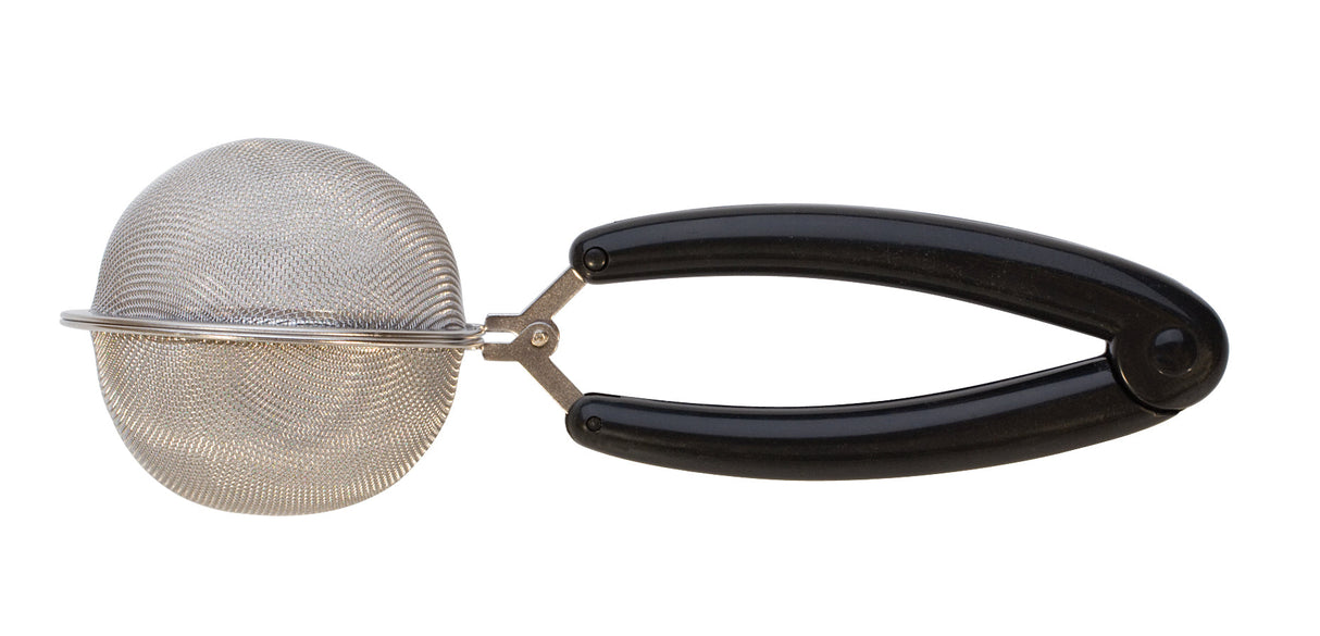 Large parts holding basket with stainless steel mesh and black plastic handle for ultrasonic cleaning