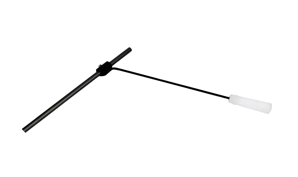 Graphite stirring rod with ergonomic handle and holder for safe high-temperature molten metal mixing