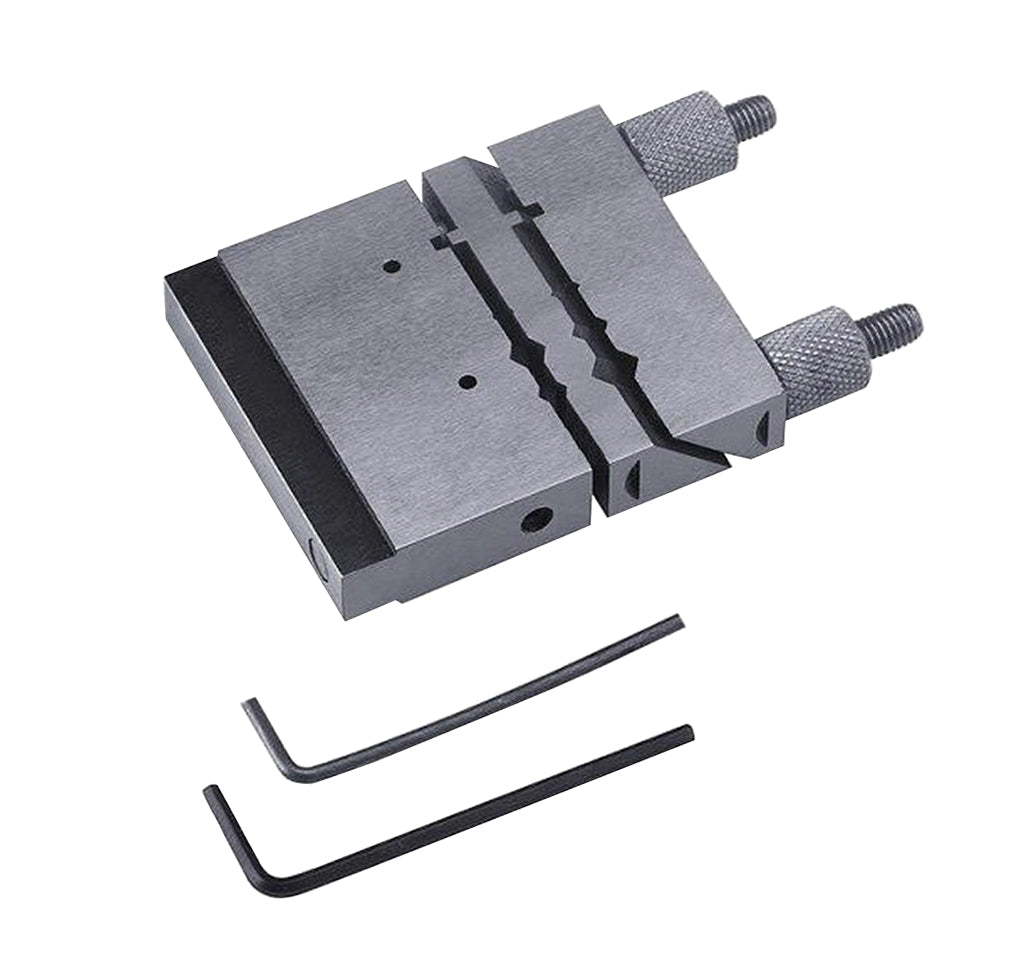 Swiss-Style Miter Cutting Vise for precise 45° and 90° metal cuts with hardened steel construction and adjustable clamping.