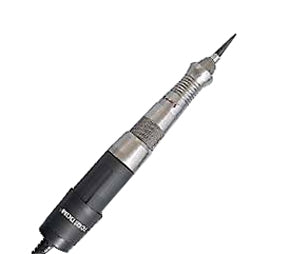 Foredom Brush-Type Micromotor handpiece with 1-inch contour grip and impact adjustment ring for precision metalworking