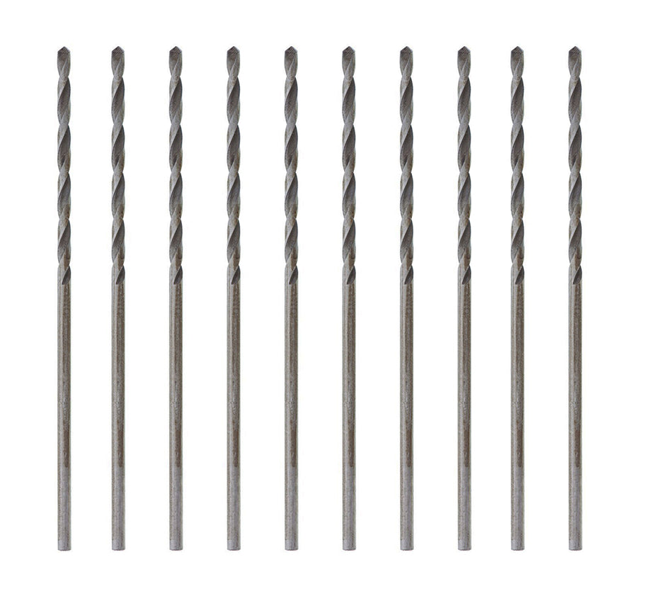 Set of 10 #51 HSS Euro Twist Drills with sharp flutes and tempered steel for metalworking tasks