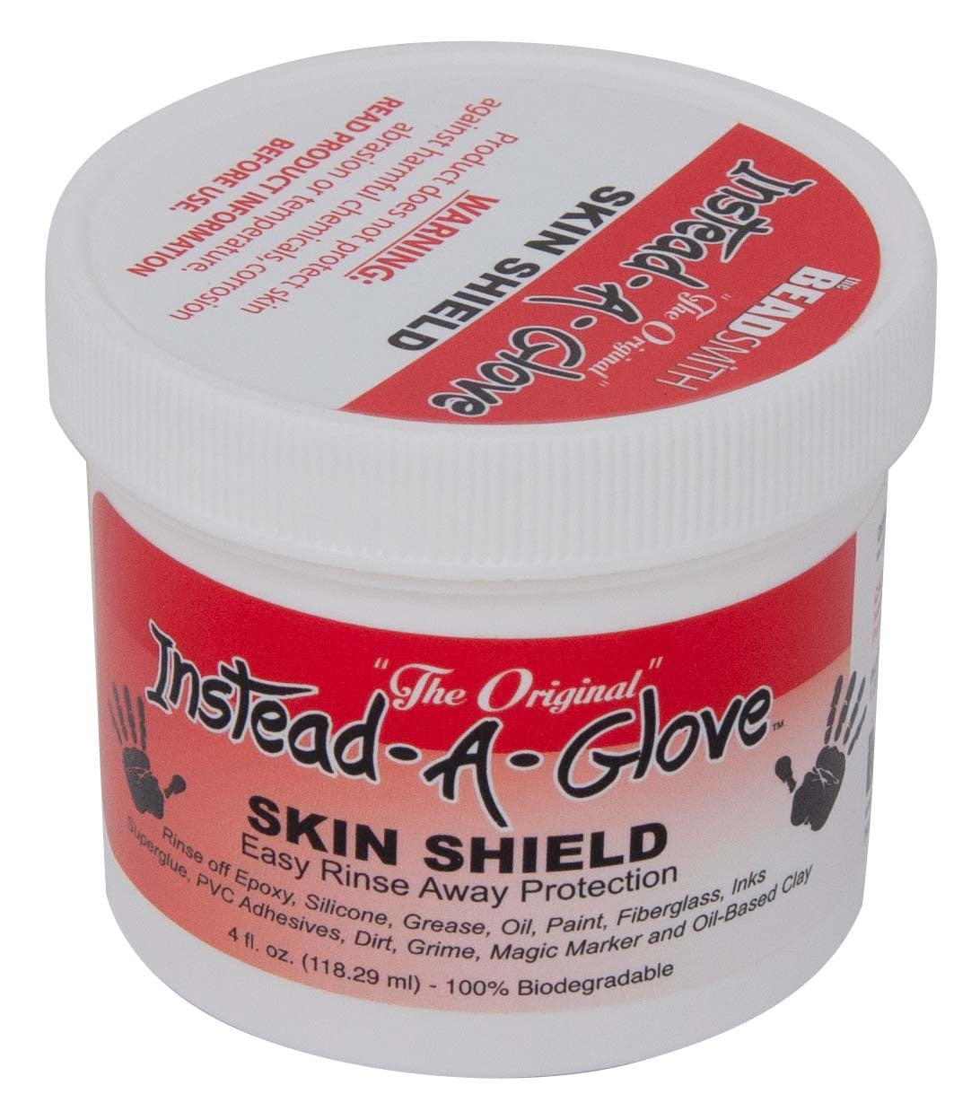 Instead-A-Glove Skin Protection Cream 4 oz container for easy rinse-away hand protection against epoxy, paint, grease, and more