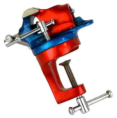 1-1/2 inch revolving bench vise with A-Clamp base for jeweler's precision work