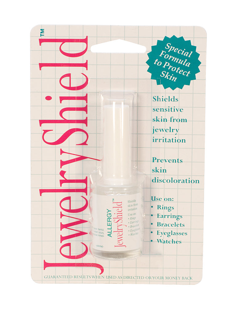 Jewelry Shield 1/2 oz bottle protects skin from jewelry irritation with a clear, brush-on barrier