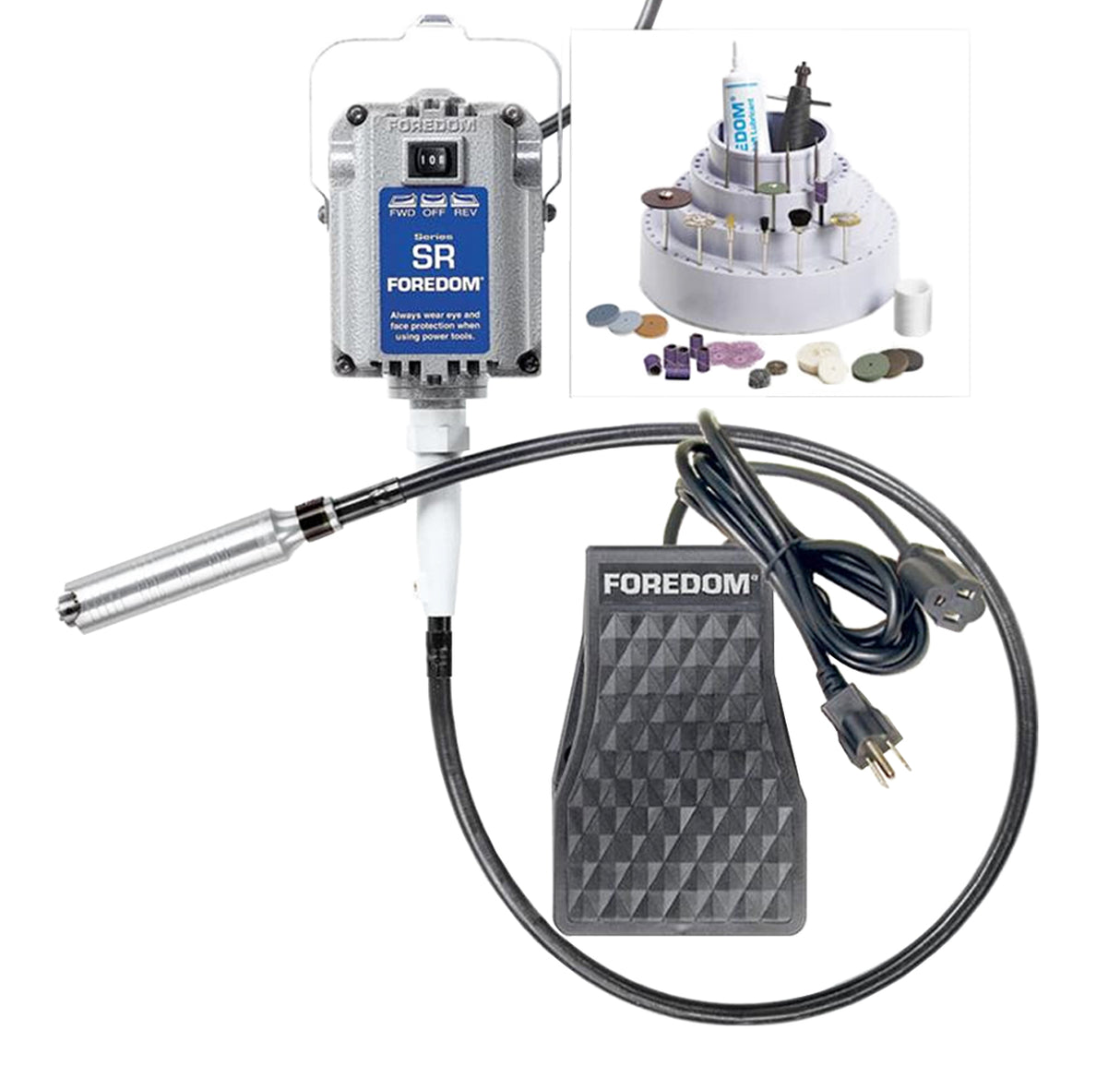 Foredom's K.2230 Classic Jeweler's Flex Shaft Kit with H.30 Handpiece Foot Control & Accessories by PMC Supplies