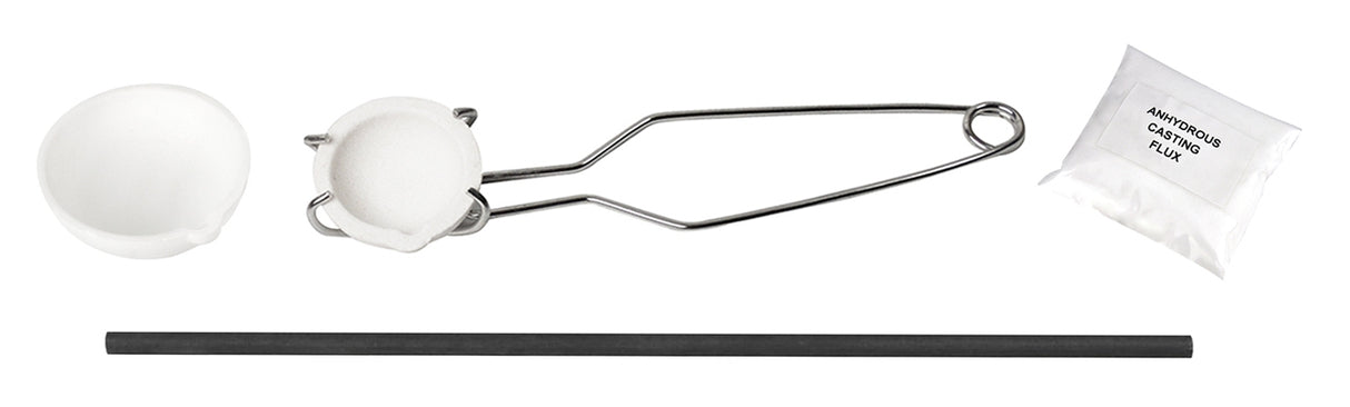 Melting Set with Borax, Tongs, Ceramic Crucible, & Stir Rod by PMC Supplies