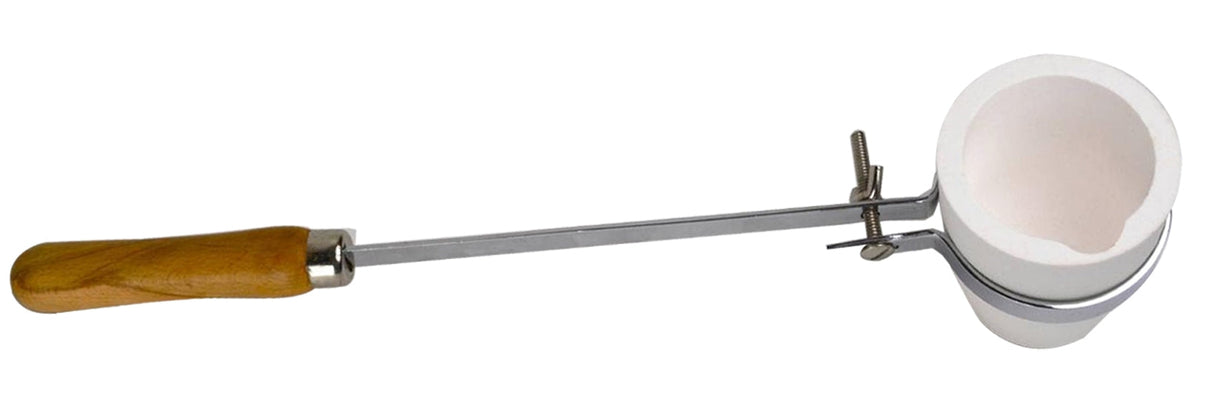 1000 gram ceramic crucible cup with fly-nut tongs for metal melting and alloy work