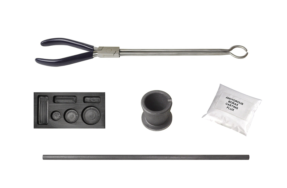 1/4 Oz 1/2 Oz & 1 Oz Combo Torch Melting Kit with 6 Cavity Graphite Ingot Mold by PMC Supplies