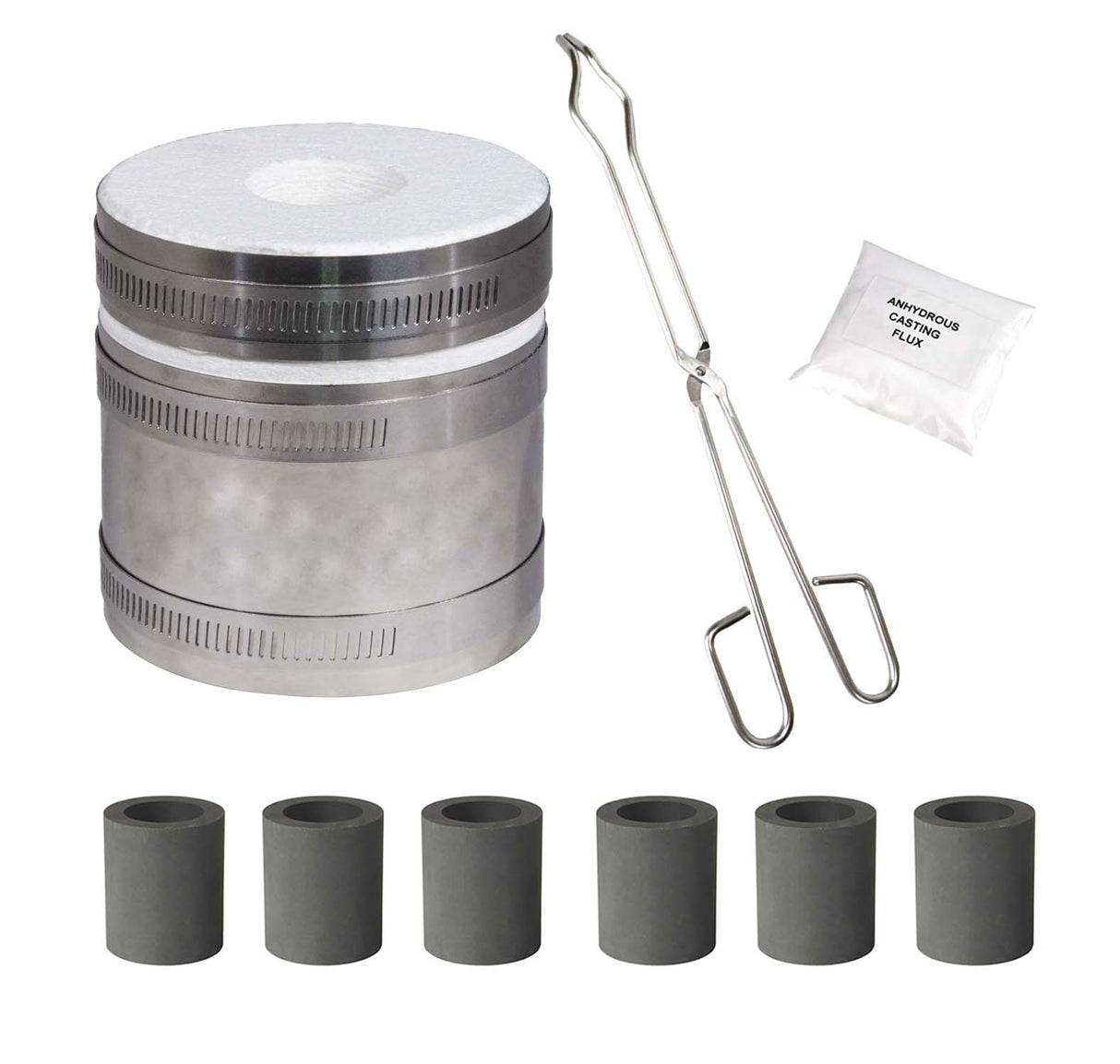 Mini Pro Kiln Propane Furnace Kit with Graphite Crucibles Tongs and Flux by PMC Supplies