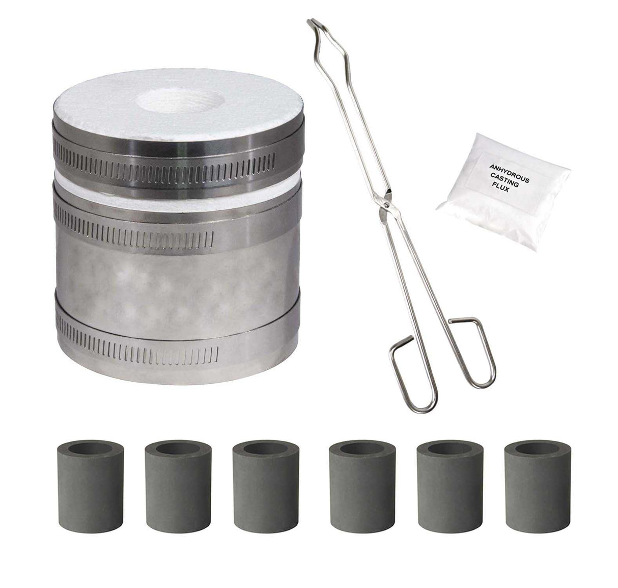 Mini Pro Kiln Propane Furnace Kit with Graphite Crucibles Tongs and Flux by PMC Supplies