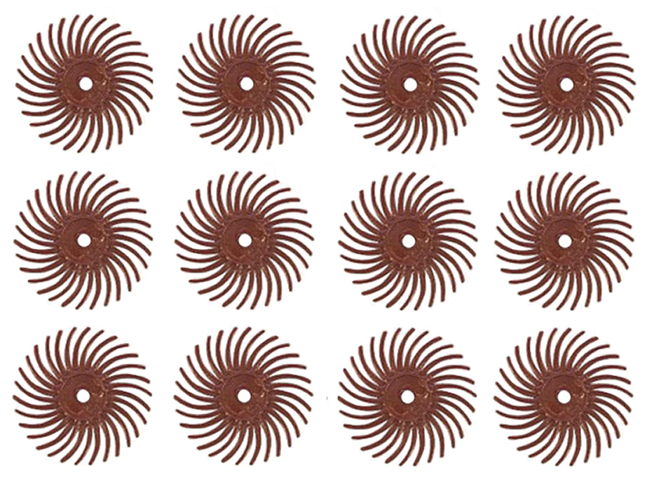 12 Pack 3/4" Red 220 Grit 3M Micron Radial Disc Set by PMC Supplies