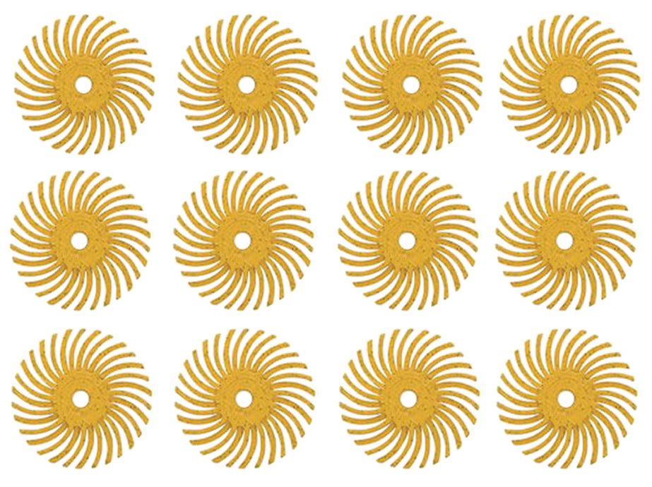 12 Pack 3/4" Yellow 80 Grit 3M Micron Radial Disc Set by PMC Supplies